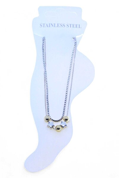 Tuncel Store خلخال فضي اللون من الفولاذ المقاوم للصدأ على شكل كرة مروحية Sf -...