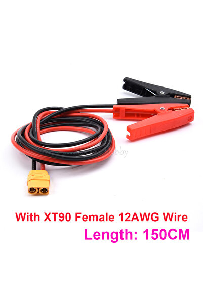 Choice كابل XT90F-12AWG-150cm 14AWG 50cm بمشبك تمساح إلى قابس T/قابس أنثى XT6...
