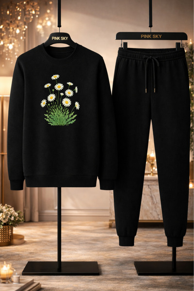 Pink Sky Σετ φούτερ και αθλητική φόρμα Papatya με τύπωμα