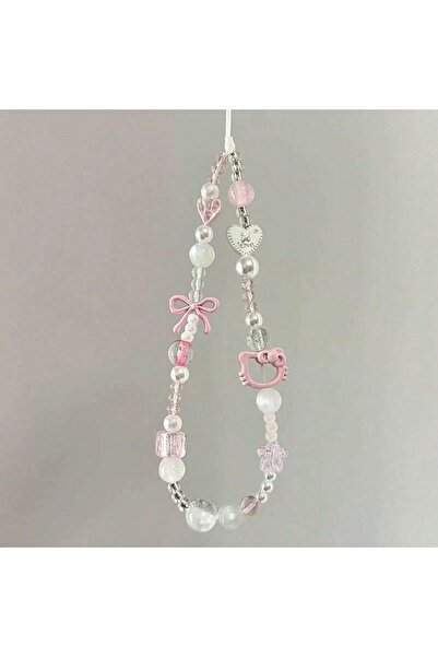 Choice سلسلة هاتف وردية لطيفة من سانريو هيلو كيتي، سلسلة خرز، سلسلة مفاتيح، م...