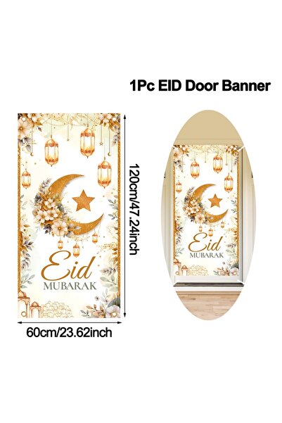 Choice 98 Eid Mubarak Door Decor Ramadan Kareem Banner Flag Ramadan Decoratio...
