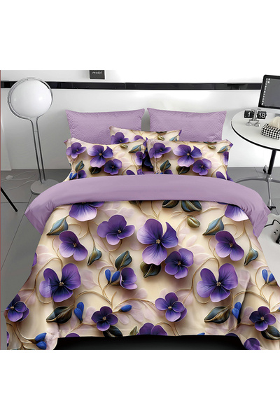 OEM Lenjerie de pat cu elastic 180x200 pentru pat dublu 2 persoane, 4 piese, ...