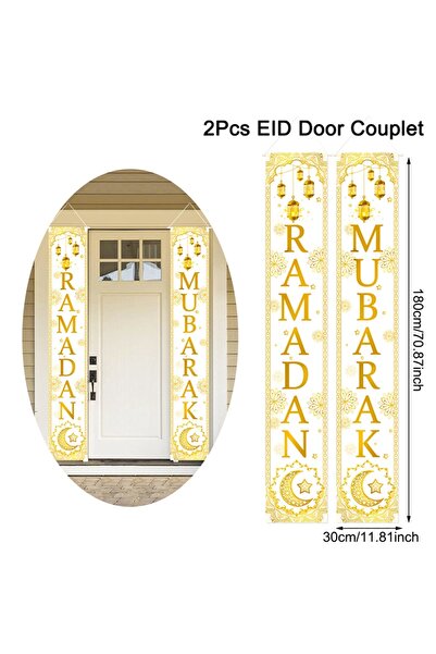 Choice B Eid Mubarak Door Banner Ramadan Decoration for Home 2025 Mubarak Ram...