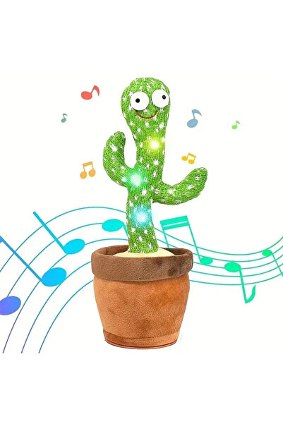 Choice لعبة صبار إلكترونية قطيفة خضراء قطعة واحدة - ديكور منزلي، هدايا عيد ال...