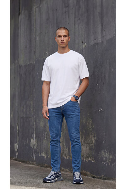 Etikmen 100% Organski pamuk ravna Oversize kroj bela muška majica