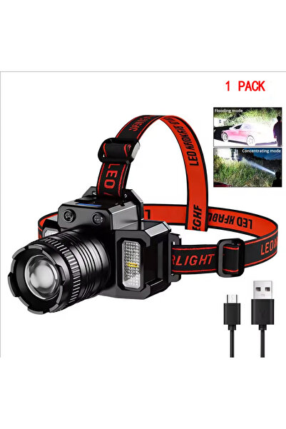 Choice 1 PACK Smart Induction White Light LED Headlight Zoom USB Charging Sen...