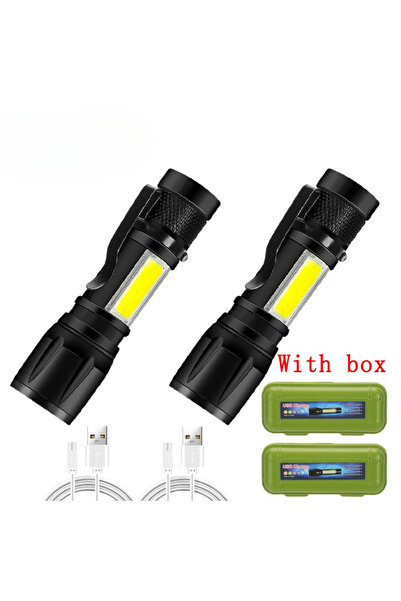 Choice مصباح يدوي صغير قابل لإعادة الشحن مزود ببطارية مدمجة وعلبة، مزود بإضاء...