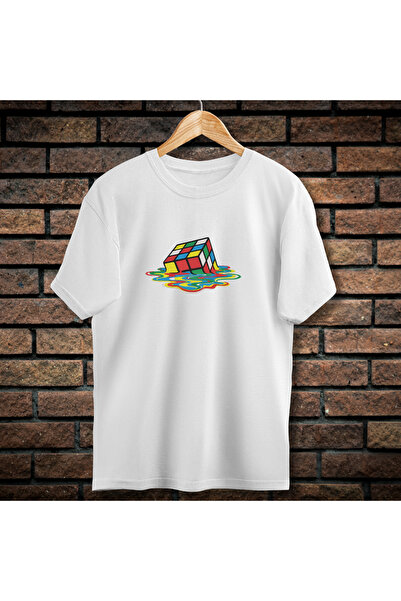 CXO Craft Men's T-Shirt with Embroidery, Rubik's Cube, Cotton