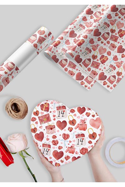 Miona Sevgililer Gününe Özel Hediye Paketleme Ambalaj Kağıdı 35x50 cm(1 ADET)