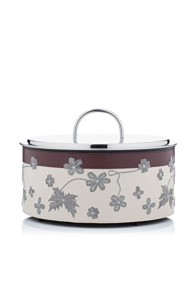 Blends Beige and Brown Floral Food Warmer 3 Liters