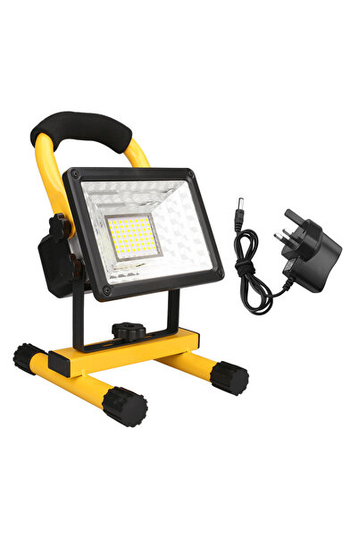 Choice مصباح عمل LED قابل لإعادة الشحن بقدرة 60 واط، مزود بقابس بريطاني، مقاو...