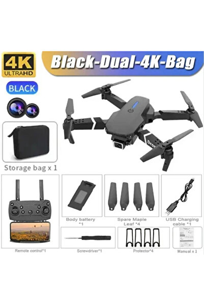 Choice Black-Dual-4K-Bag 2023 E88 Pro WIFI FPV Drone with 4K HD Wide Angle Ca...