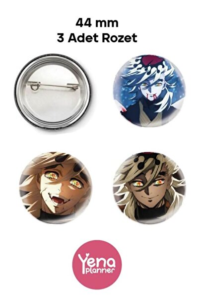 Yenaplanner مجموعة زينة حقائب قاتل الشياطين / مجموعة شارات / مجموعة سلسلة مفا...