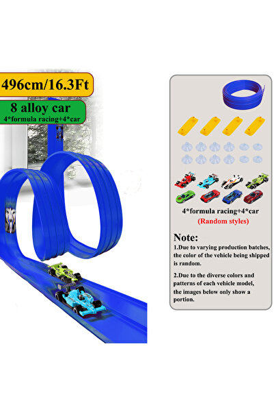 Choice 16.3 Ft Blue 8 cars Net Bag 13Ft/16.3Ft Flexible Track Toy & Miniature...
