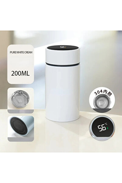 Choice كوب ماء أبيض من الفولاذ المقاوم للصدأ سعة 200 مل، قارورة ماء حافظة للح...