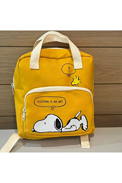 Miniso Yellow 2025 New Cartoon Snoopy Kindergarten Children's Schoolbag Casua...