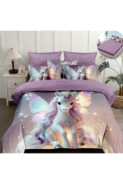 OEM Bed linen with elastic 180x200 for double bed 2 people, 4 pieces, DREAM-0724