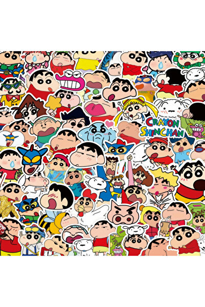 BANDAI 100PCS 100PCS Cartoon Anime Crayon Shin Chan Stickers Kids Toys for Ca...