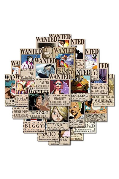Choice 56PCS 10/30/56pcs Anime One Piece Wanted Posters Stickers Cartoon Deca...