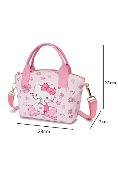 JOY TOP حقيبة يد أنيقة للبنات من سانريو، بتصميم هيلو كيتي، مصنوعة من جلد البو...