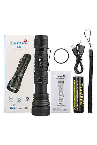Choice Lithium Ion Battery ZOOM E6 Trustfire E6 Zoomable LED Flashlight 1500L...