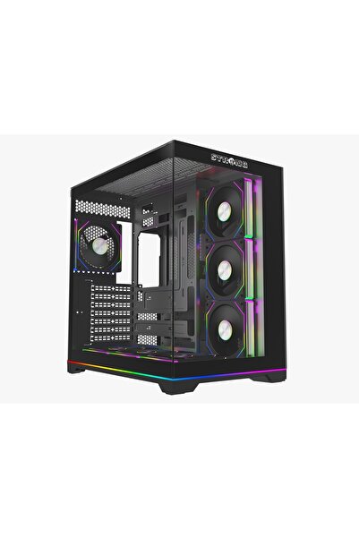 Strong Balerion 7x 120 mm Fanlı ARGB Kumandalı Ledli ATX Akvaryum Siyah Bilgi...