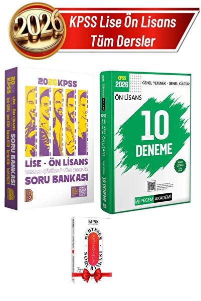 Pegem Akademi Yayıncılık 2026 Benim Hocam Lise Ön LisansSoru Bankası+Pegem Ön...