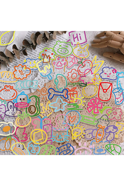 Choice 60PCS 60PCS Cute Cartoon Colorful Small Items PET Sticker Waterproof O...