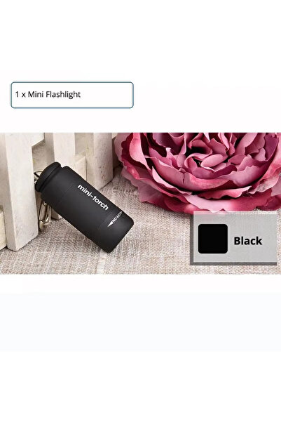 Choice مصباح يدوي صغير أسود قابل لإعادة الشحن بمنفذ USB وسلسلة مفاتيح ومصباح ...