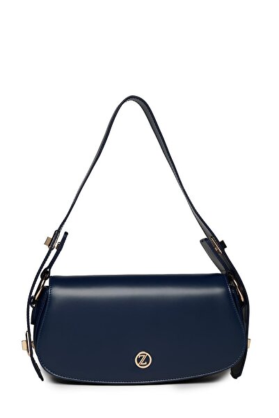 Zühre Navy Blue Oval Shaped Shoulder Bag Z0053