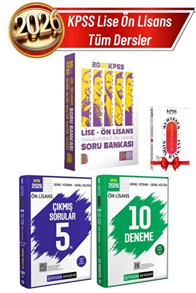 Pegem Akademi Yayıncılık 2026 Benim Hocam Lise Ön LisansSoru Bankası+Pegem Ön...