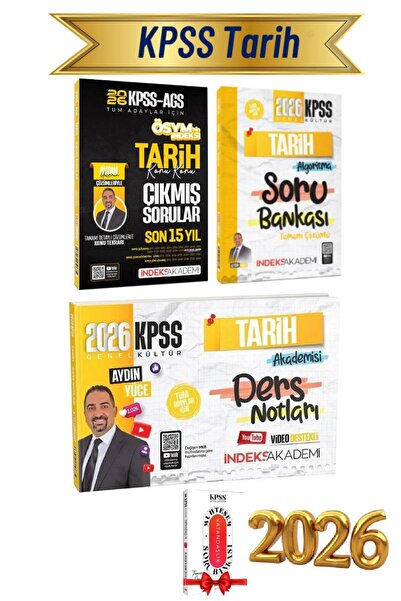 İndeks Akademi 2026 KPSS Tarih Çıkmış Sorular Aydın Yüce+KPSS Tarih Soru Bank...