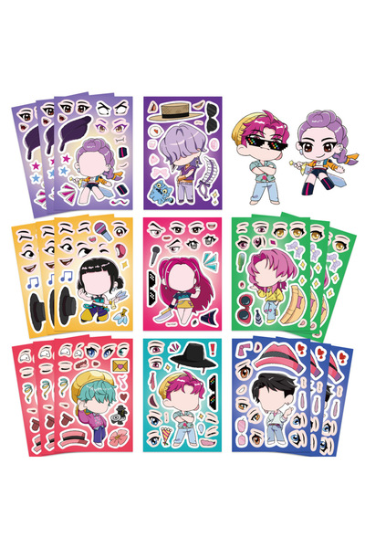 Choice 16 ورقة ملصقات جديدة من نوع Kpop Demon Hunters، بتصميم كرتوني، على شكل...