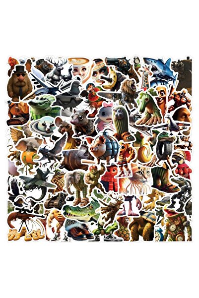 Choice ١٠٠ قطعة من ملصقات الحيوانات المجردة المضحكة، ملصقات تونغ تونغ ساهور ا...