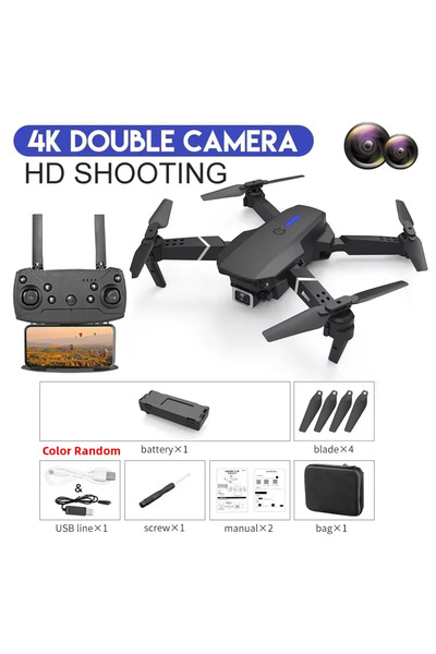 Choice طائرة بدون طيار E88Pro-Black 2025 E88 Pro بكاميرا مزدوجة 4K 1080P، واي...