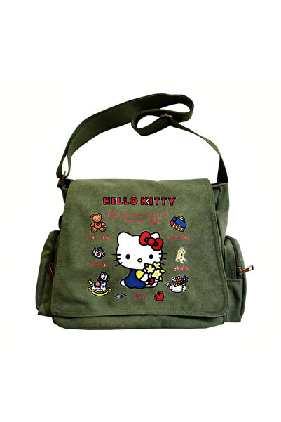 Miniso Kitty Kawaii Hello Kitty Print Women's Bag Canvas Large Shoulder Bag F...