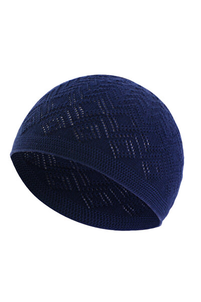 Choice One Size Navy Blue Knitted Muslim Men Prayer Hats Unisex Beanies Cap W...