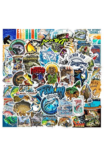 Choice 50PCS 50pcs Outdoor Fishing Logo Stickers Decals Decoration Scrapbook ...
