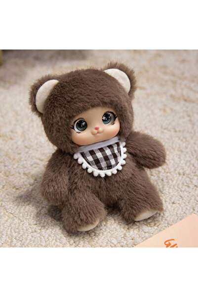 Choice 18 سم بني، حيوانات لطيفة كاواي، وجه من الفينيل، ألعاب حيوانات قطيفة، ق...