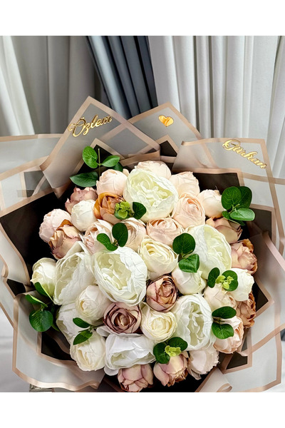 Cyz Home 41'li Karışık Yapay Şakayık Kız isteme Söz Nişan Çiçeği İsteme Buketi