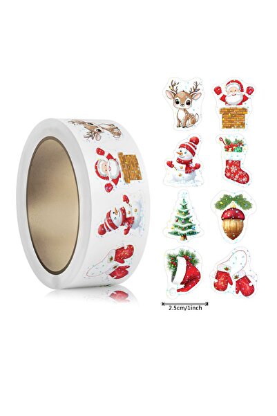 Choice1 Laser-1inch 2 500pcs Laser Cartoon Christmas Stickers Christmas Gift ...