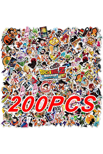BANDAI 200 قطعة أو 100/200 قطعة من ملصقات دراغون بول الكرتونية، مناسبة للهوات...