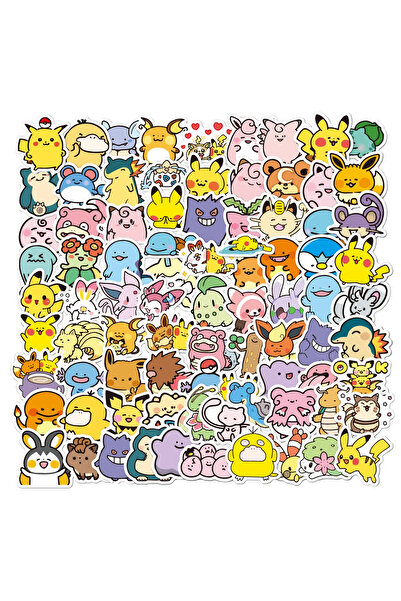 BANDAI 100PCS 100PCS Cute Anime Pokemon Cartoon Stickers for Laptop Motorcycl...