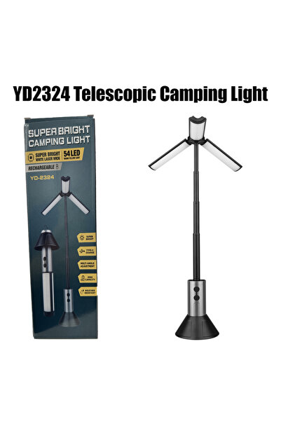 Choice مصباح كشاف تلسكوبي محمول قابل للطي بثلاثة رؤوس، قابل لإعادة الشحن، مود...