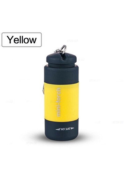 Choice مصباح يدوي صغير أصفر اللون، قابل لإعادة الشحن عبر منفذ USB، مزود بسلسل...