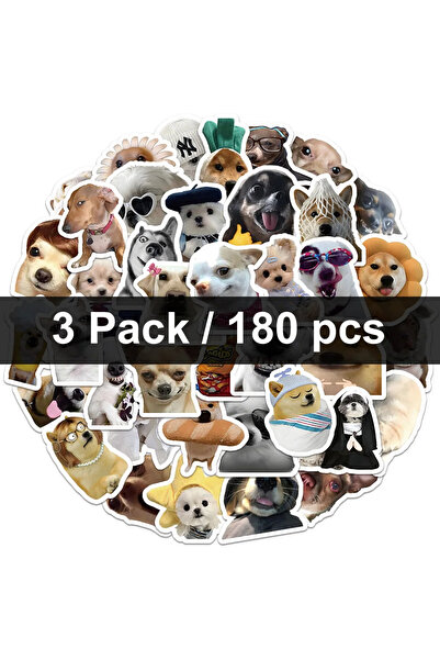 Choice 180 ملصقًا للكلاب المضحكة، 30/60/180 ملصقًا كرتونيًا لطيفًا، مناسب للأ...