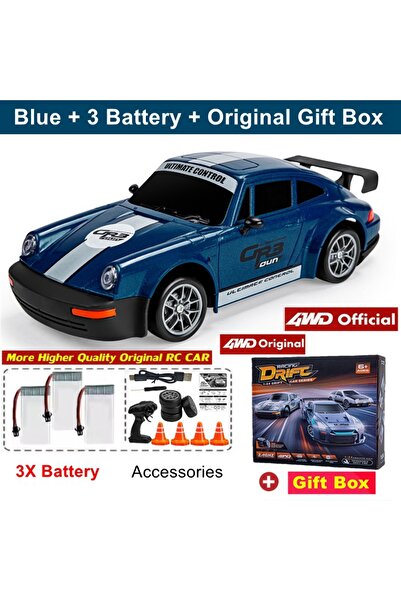 Choice سيارة دريفت جديدة تعمل بالتحكم عن بعد رباعية الدفع، علبة هدايا زرقاء 3...