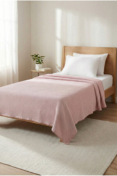 Motif Mağaza %100 Pamuk Tek Kişilik Kroşetalı Waffle Pike Yatak Örtüsü 160x22...