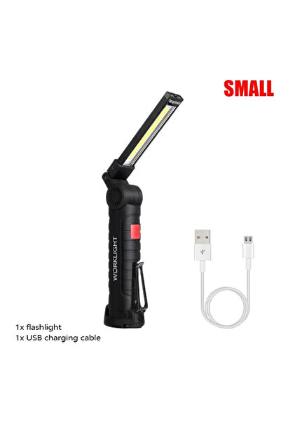 Heinast W51 Small 1pcs Portable COB LED Flashlight USB Rechargeable Work Ligh...