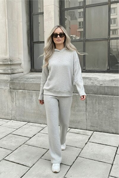 eyyebelle Women's Hooded Sweat Interlock Double Set